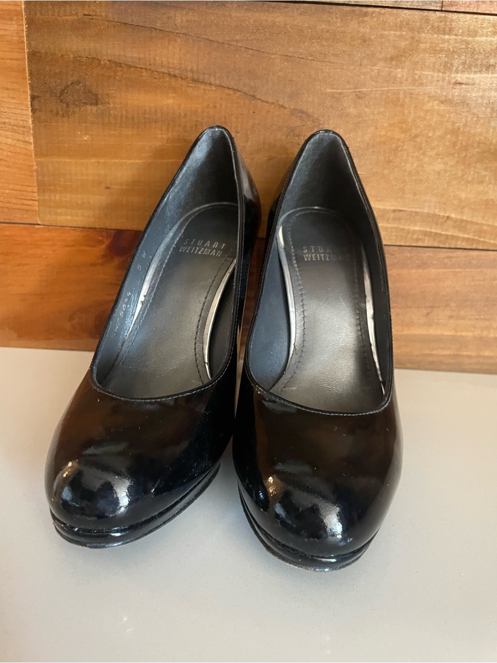 Stuart Weitzman Black Patent Leather Stiletto Pumps - Picture 5 of 6